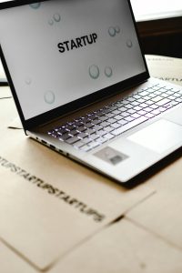 Close-up of a laptop with 